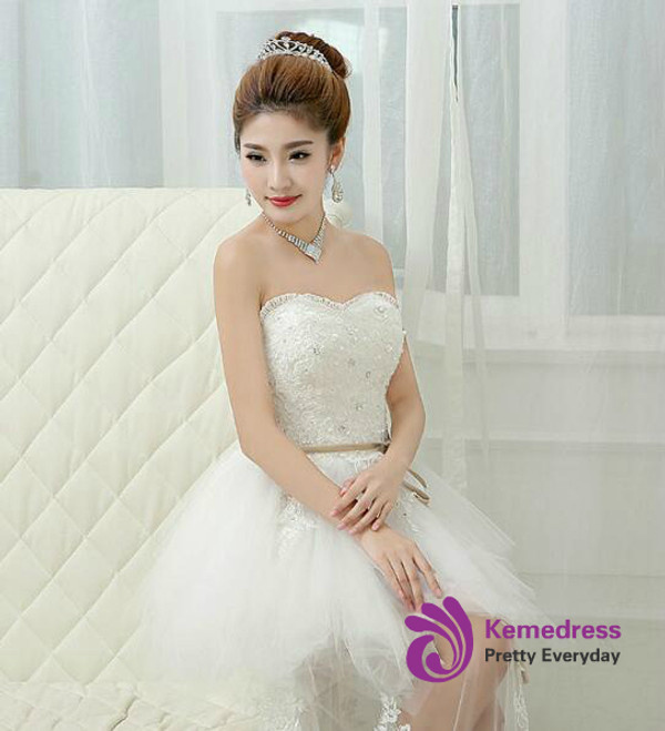 In Stock:Ship in 48 hours Sweetheart Short Wedding Dress