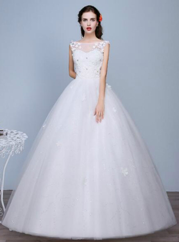 In Stock:Ship in 48 hours Bateau Wedding Dress