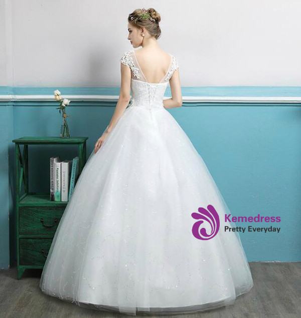 In Stock:Ship in 48 hours Ball Gown Open Back Wedding Dress