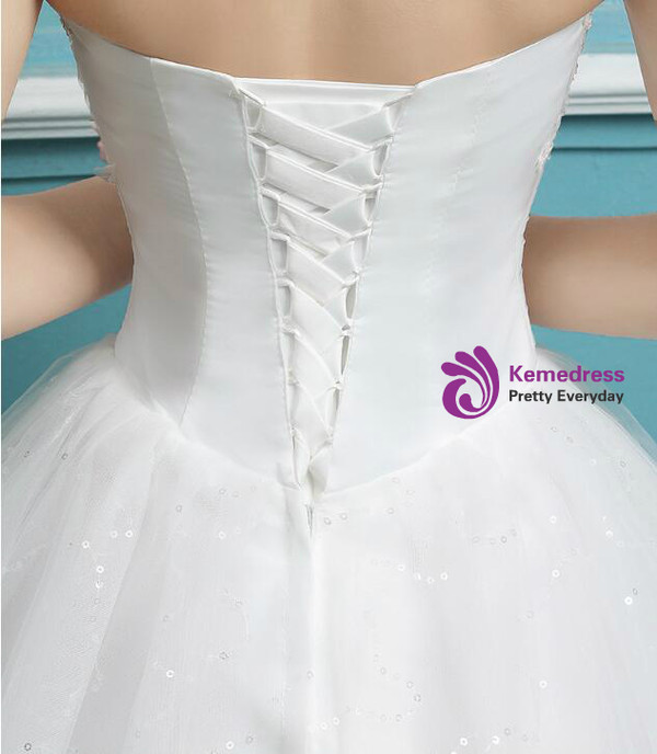 In Stock:Ship in 48 hours Sweetheart White Wedding Dress