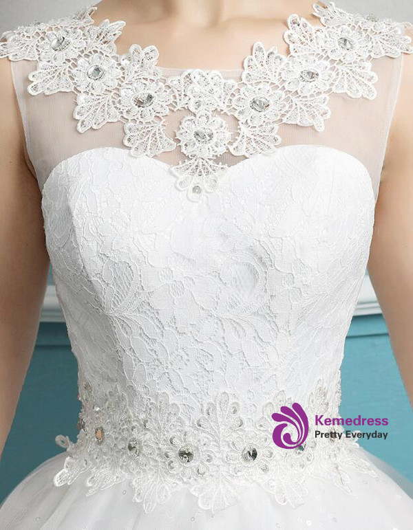 In Stock:Ship in 48 hours White Tulle Wedding Dress