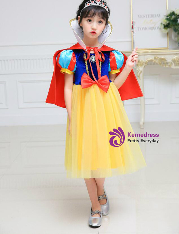 In Stock:Ship in 48 hours Yellow Short Sleeve Girl Dress