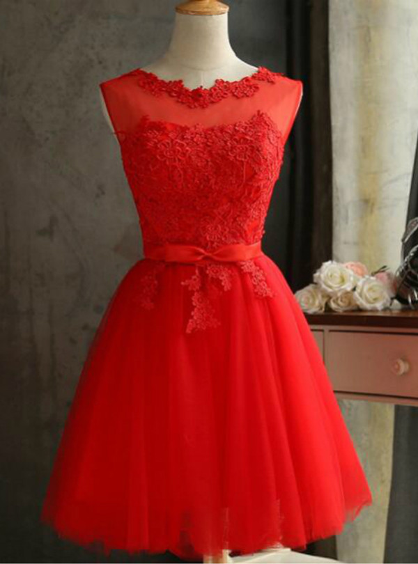 In Stock:Ship in 48 hours Red Short Bridesmaid Dress