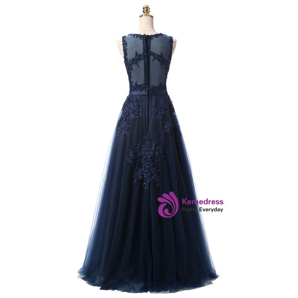 In Stock:Ship in 48 hours Blue Lace Beading Scoop Sleeveless