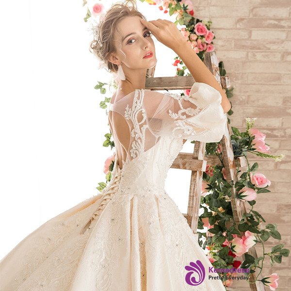 Ball Gown Open Back Satin Pregnant Women Wedding Dress