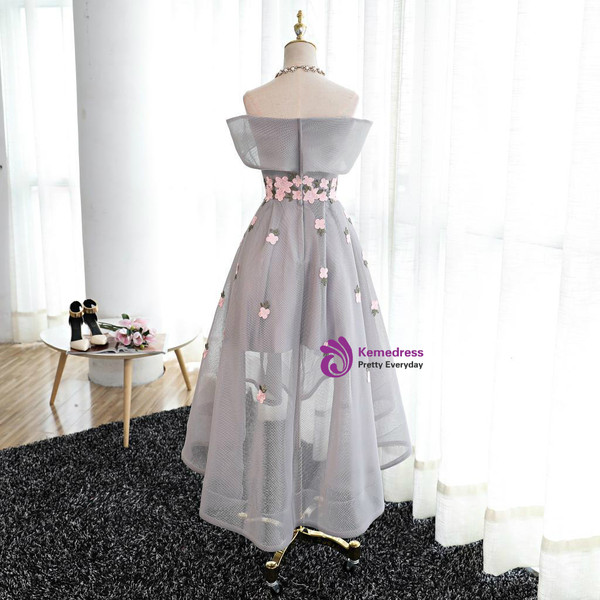 In Stock:Ship in 48 hours Off the Shoulder Hi Lo Prom Dress