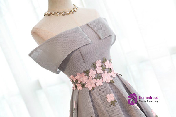 In Stock:Ship in 48 hours Off the Shoulder Hi Lo Prom Dress