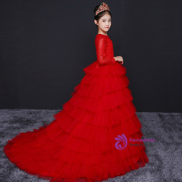In Stock:Ship in 48 hours Long Sleeve Tulle Flower Girl Dress