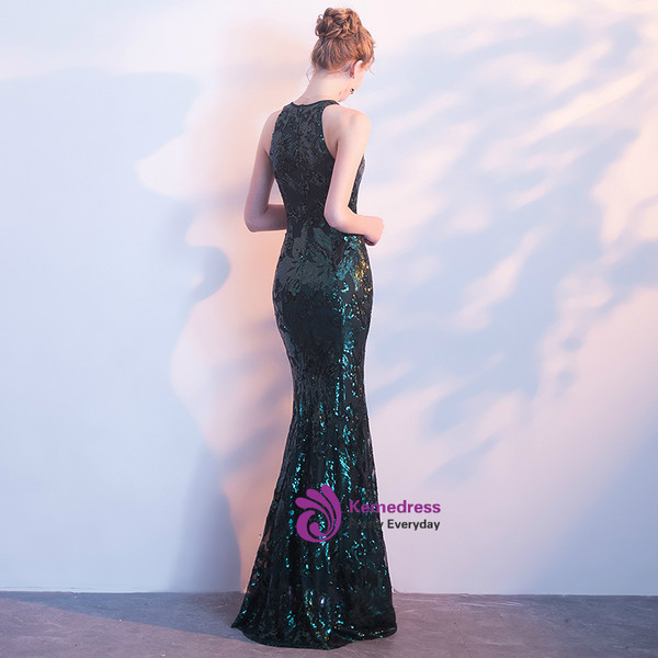 In Stock:Ship in 48 hours Mermaid Green Sequins Prom Dress