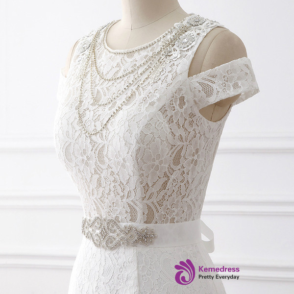 In Stock:Ship in 48 hours Mermaid Lace Beading Wedding Dress