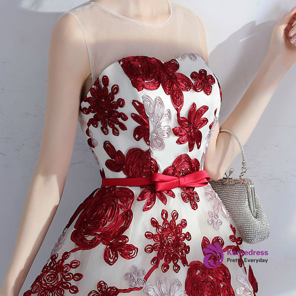 In Stock:Ship in 48 hours Backless Lace With Bow Homecoming Dress