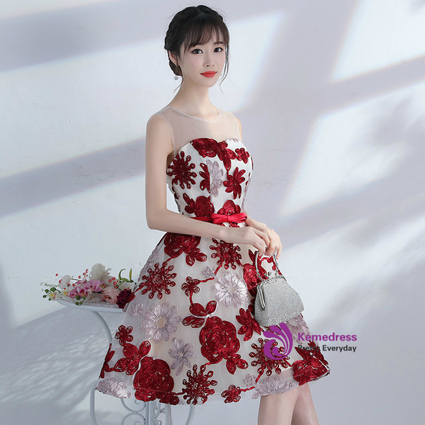 In Stock:Ship in 48 hours Backless Lace With Bow Homecoming Dress