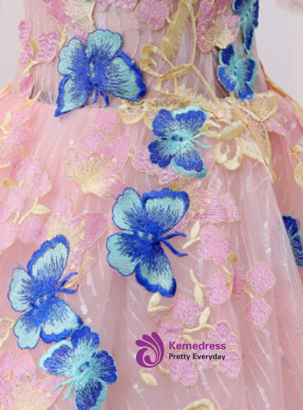 In Stock:Ship in 48 hours Ready To Ship Pink Tulle Butterfly Sweat 16 Dress