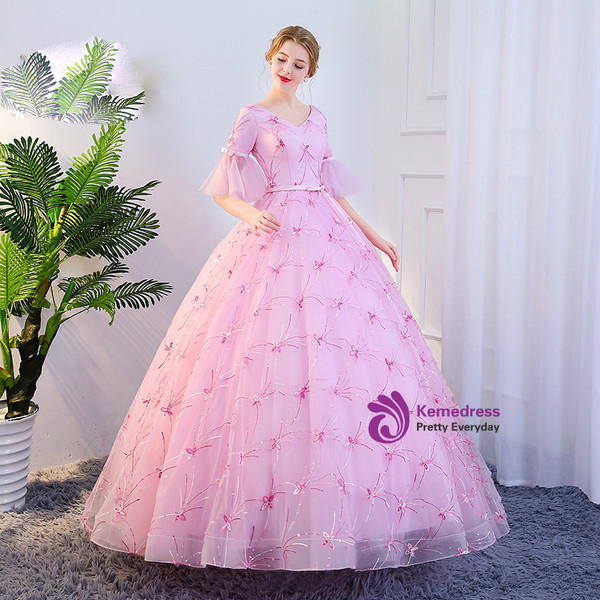 In Stock:Ship in 48 hours Ready To Ship Pink Ball Gown Quinceanera Dresses