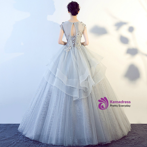 In Stock:Ship in 48 hours Ready To Ship Gray Sequins Tulle Dress