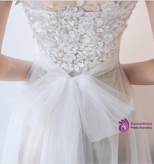 In Stock:Ship in 48 hours Overnight Shipping Simple Tulle Lace Wedding Dress