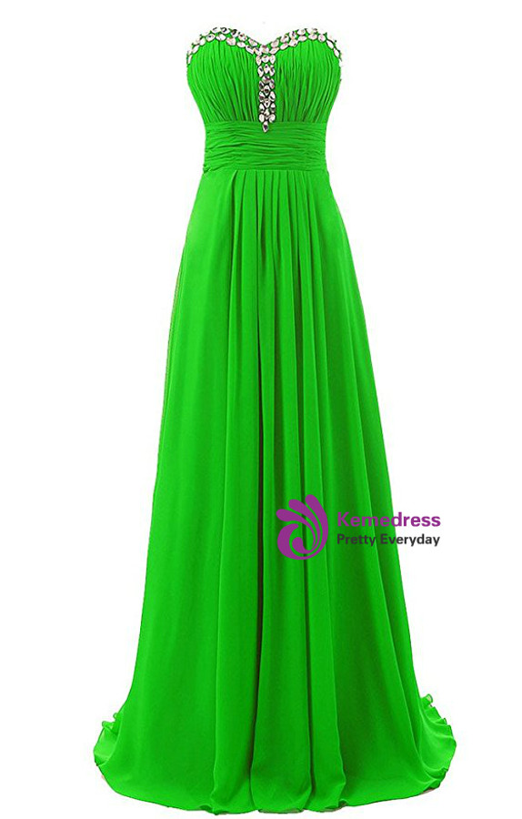 A-Line Sweetheart Neck Chiffon Floor Length Bridesmaid Dress