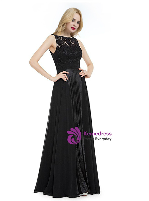 Blue Chiffon Backless Sleeveless With Pleats Bridesmaid Dress