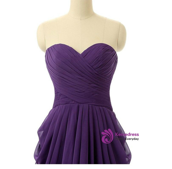 Short  Knee Length Sweetheart Chiffon Pleats Bridesmaid Dress