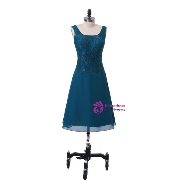 A-line Chiffon Lace Blue Mother Of The Bride Dresses With Jacket