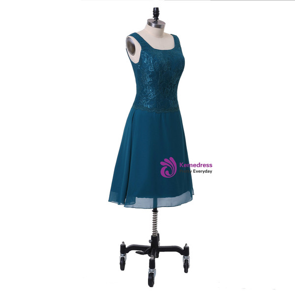 A-line Chiffon Lace Blue Mother Of The Bride Dresses With Jacket