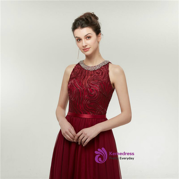 A-Line Pink Chiffon Lace Beading Floor Length Prom Dress