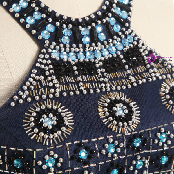 In Stock:Ship in 48 hours Ready To Ship Blue Halter Tulle Dress