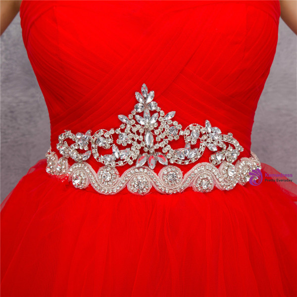 Red Sweetheart Tulle Short Homecoming Dress With Crystal