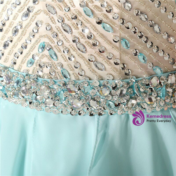 Sweetheart Neck Chiffon Beading Crystal Homecoming Dress