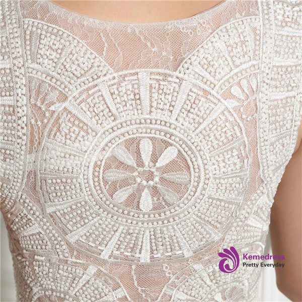 Simple Sexy White Chiffon Lace Cap Sleeve Wedding Dress