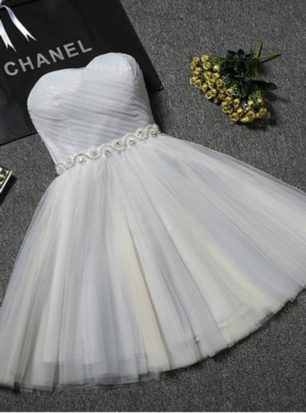 In Stock:Ship in 48 hours Gray Tulle With Crystal Homecoming Dress