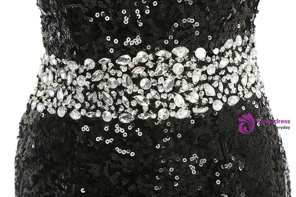 Red mermaid Sequins Sweetheart With Crystal Bridesmaid Dress