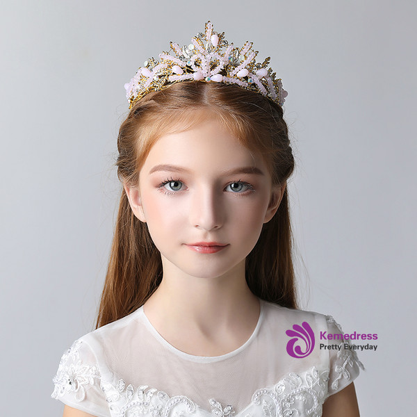 Crown Tiara Princess Girl Pink Rhinestone Crown