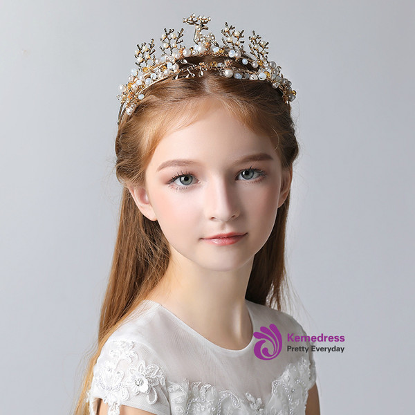 Children's Tiara Crown Golden Princess Crown Crystal