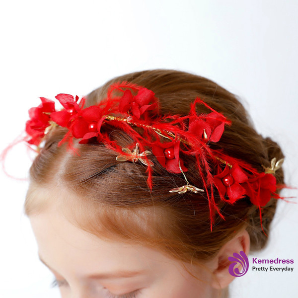 Children's Red Accessories Headdress Garland Headdress