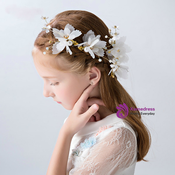 Children's Flowers White 3 Piece Hair Accessories Hairpin