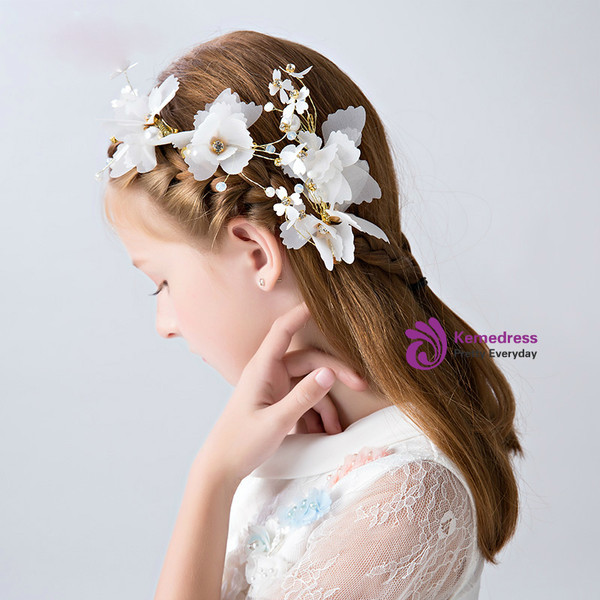 Children's Flowers White 3 Piece Hair Accessories Hairpin