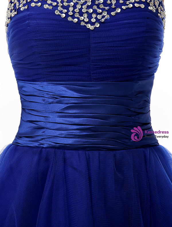 Royal Blue Sweetheart With Beading Homecoming Dress
