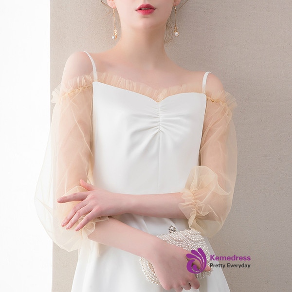 In Stock:Ship in 48 hours White Long Sleeve Homecoming Dress