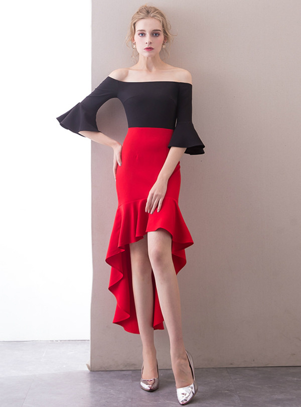 In Stock:Ship in 48 hours Mermaid Off The Shoulder Homecoming Dress