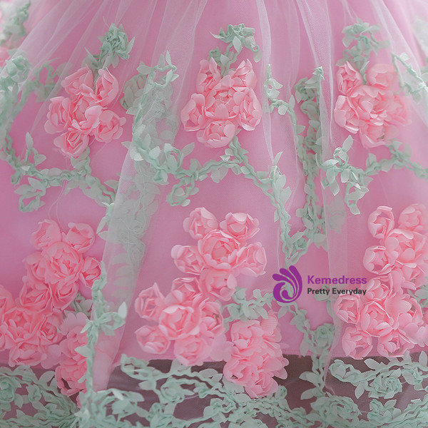 In Stock:Ship in 48 Hours Pink Tulle Flower Litter Girl Dress