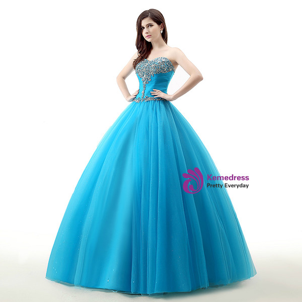 Ball Gown Sweetheart Neck Tulle Beading Pleats Wedding Dress