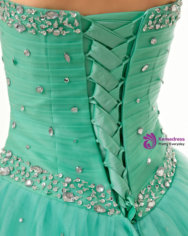 Ball Gown Sweetheart Neck Tulle With Beading Quinceanera Dresses