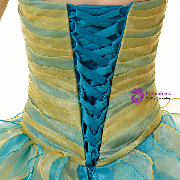 Colorful Ball Gown Organza Ruffle Floor Length Quinceanera Dresses