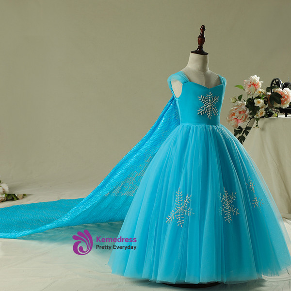 In Stock:Ship in 48 Hours Princess Aisha Skirt Frozen Blue Tulle Girl Dress