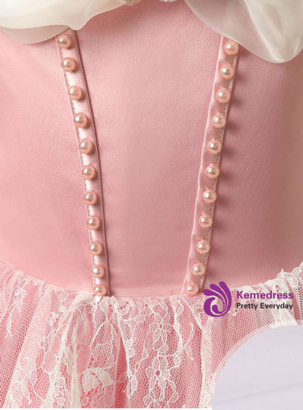 In Stock:Ship in 48 Hour Pink Tulle Princess Ai Luo Dress