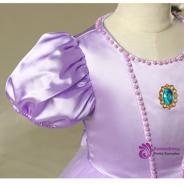 In Stock:Ship in 48 Hours Short Sophia Princess Purple Tulle Skirt Girl