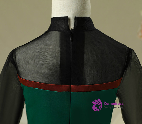 In Stock:Ship in 48 Hours Green Tulle Long Sleeve Short Frozen Aisha Dress