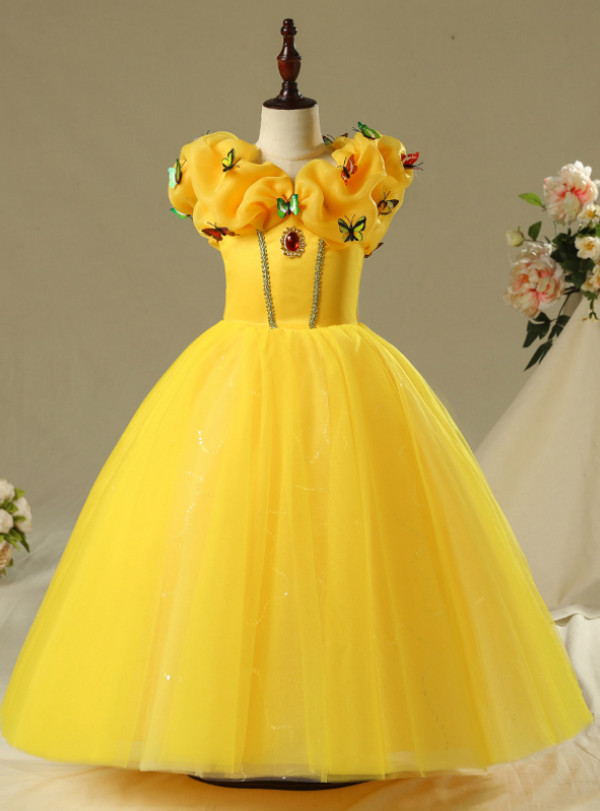 In Stock:Ship in 48 Hours Yellow Tulle Princess Belle Skirt Frozen