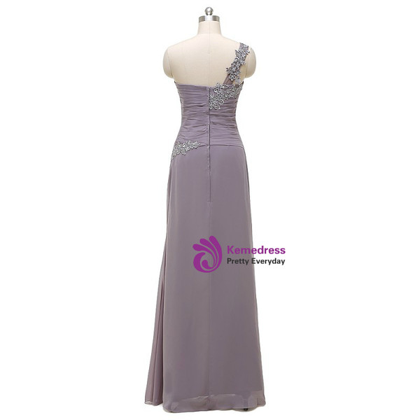 Grey One Shoulder Chiffon With Jacket Mother Of The Bride Dresses
